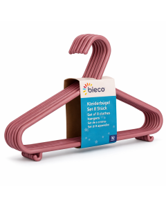 Kinder Kleiderbügel bieco 8er Set altrosa