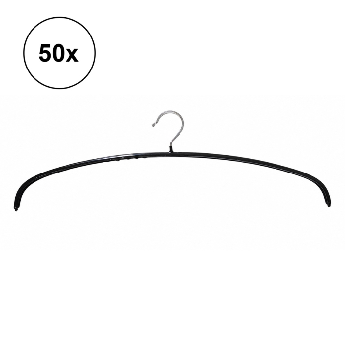 50 Stück Kleiderbügel Basic schwarz 46 cm 2. Wahl mit Schönheitsfehlern